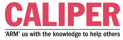 CALIPER logo with our slogan: 'ARM' us with the knowledge to help others