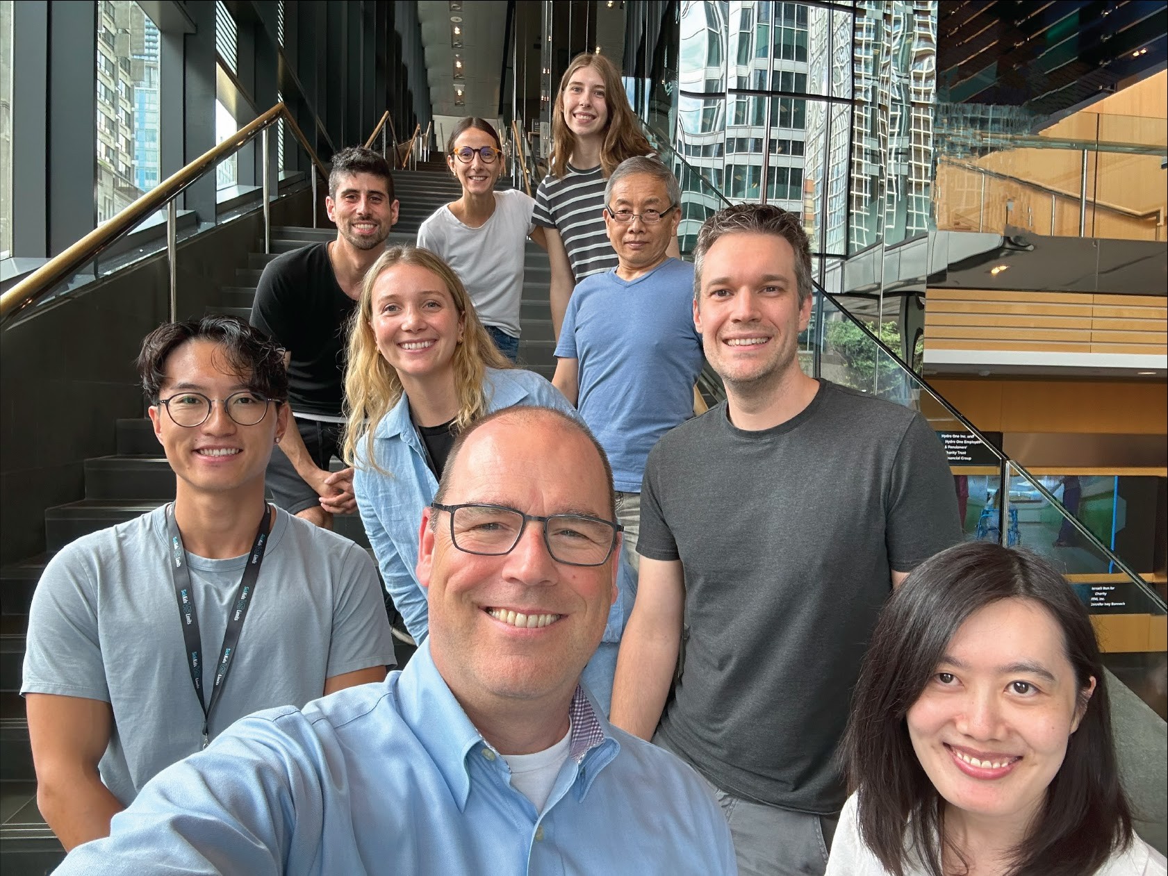 Group selfie of the Brumell lab.