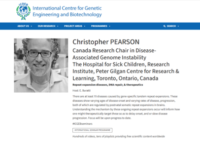 ICGEB Profile: Faculty Profile: Dr. Christopher Pearson at the ICGEB.