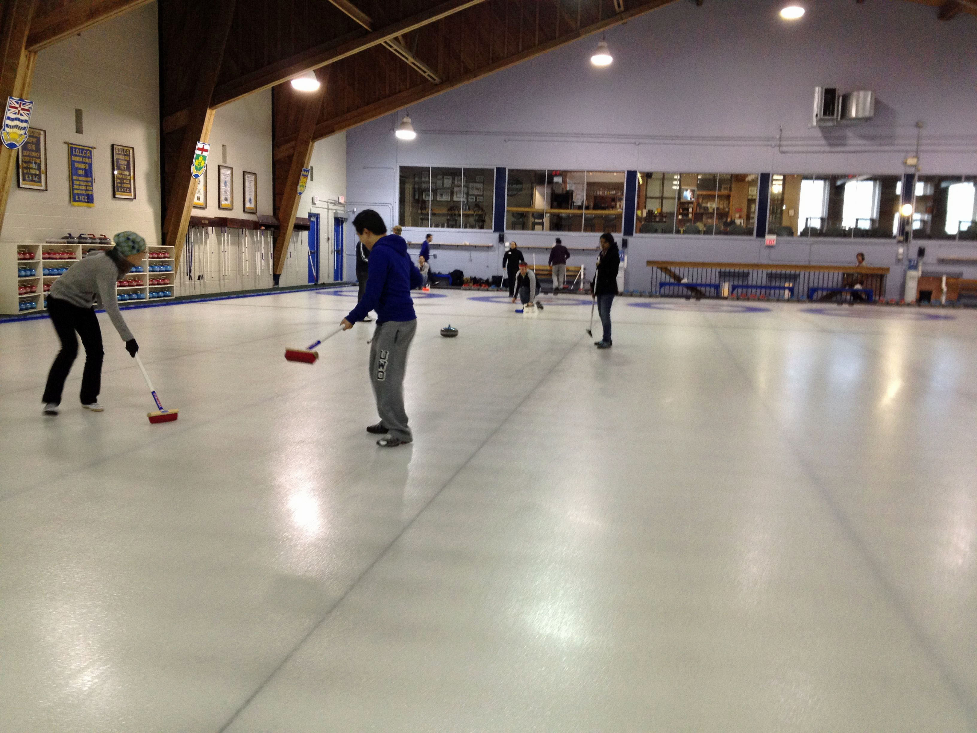 Curling with Bret Pearson's lab