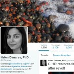 Screenshot photo of Helen Dimaras' twitter homepage.
