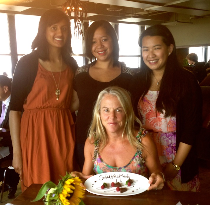 Photo of Lunch celebration for Dr. Stinson's promotion (Associate Professor, Lawrence S. Bloomberg Faculty of Nursing, University of Toronto) , July 2013