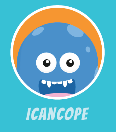 Photo of iCanCope logo character