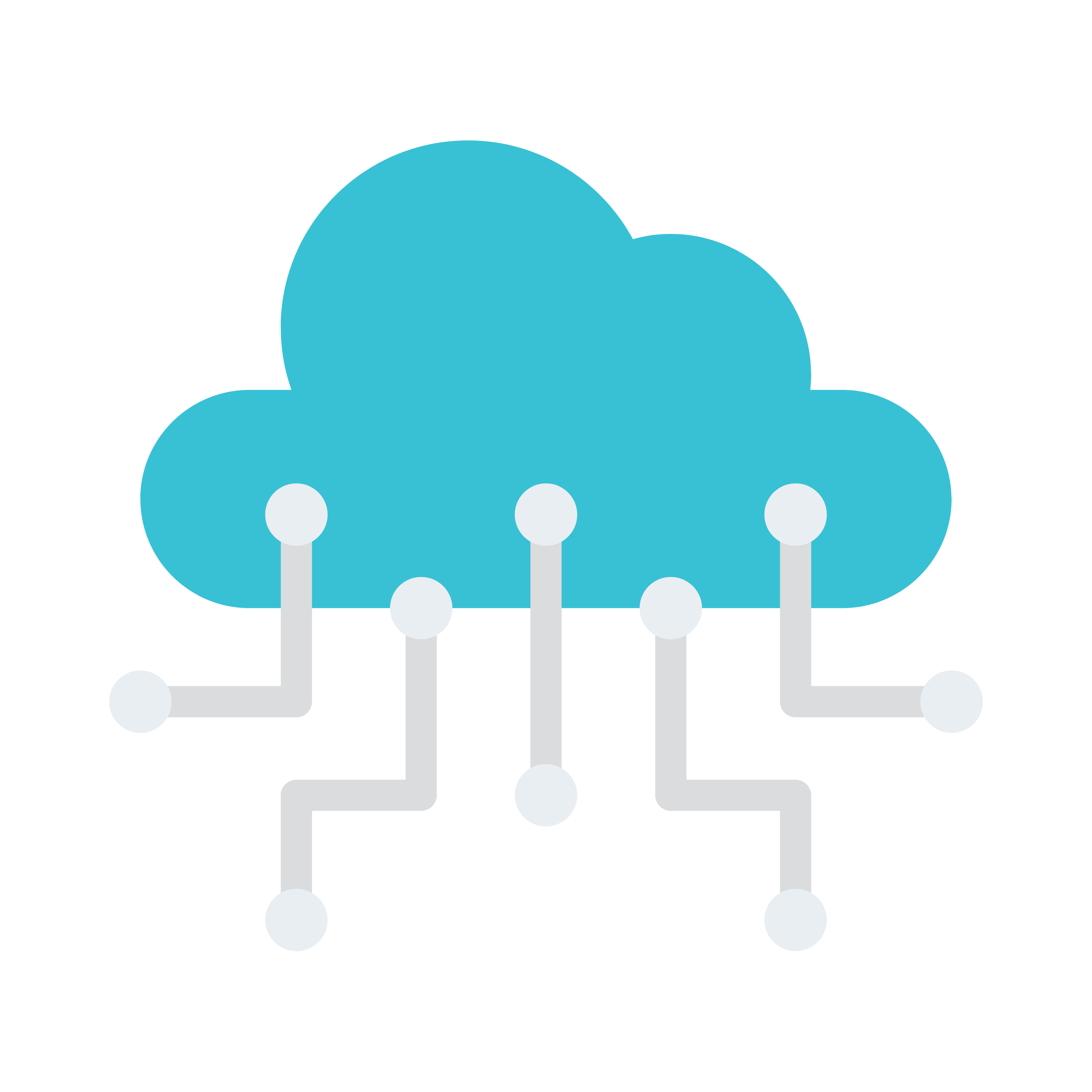 Icon of cloud with lightning connectors