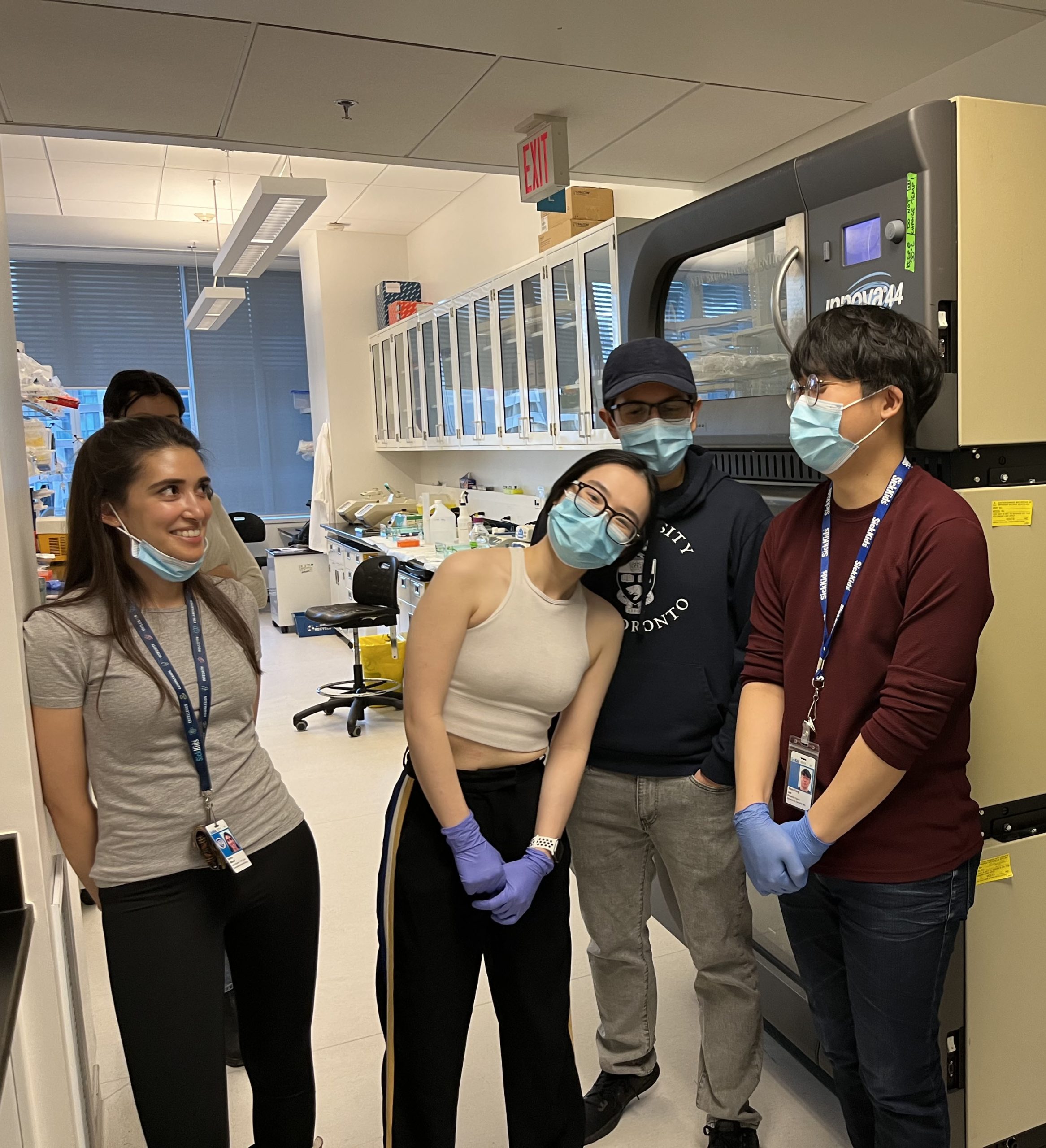 Group photo of lab members having fun during Lab Olympics