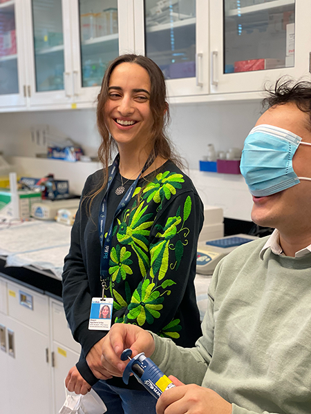 Photo of lab members laughing during Lab Olympics