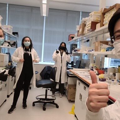 Group Photo with Savina, Randa, Jessica, and Han posing for the camera