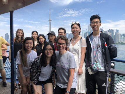 Park Lab members on a ferry to Toronto Island