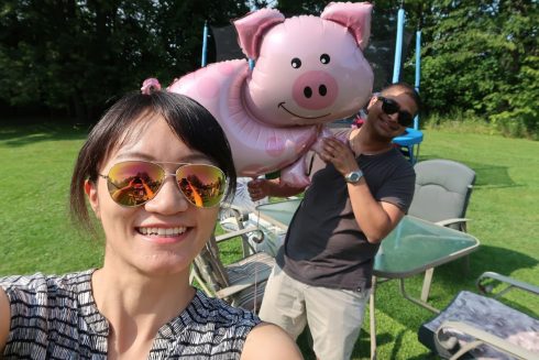 Lab picnic 2019 in High park in Toronto. Harsha and Xuefei in the photo.