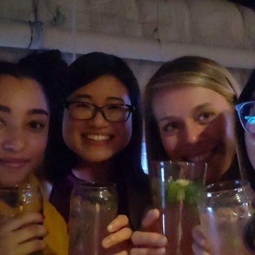 Jonelle, Winnie, Carolina and Michelle is from the Taylor lab Christmas party at Dukes Refresher. That pink drink is quite popular amongst the ladies in our lab!