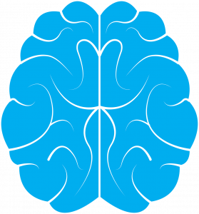 blue cartoon brain